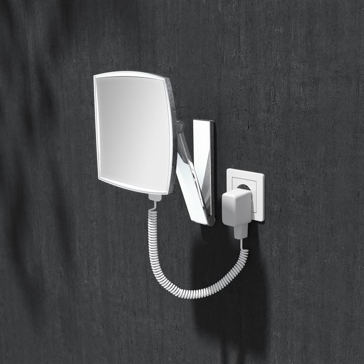 Produktbild Keuco iLook move Kosmetikspiegel, 17613, beleuchtet, 1 Lichtfarbe, Spiegelfläche: 200x200 mm, verc (200 x 200 mm)