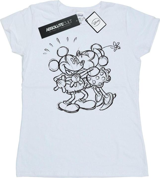 Immagine prodotto Disney Mickey And Minnie Mouse Kiss Sketch Maglietta Donna (S)