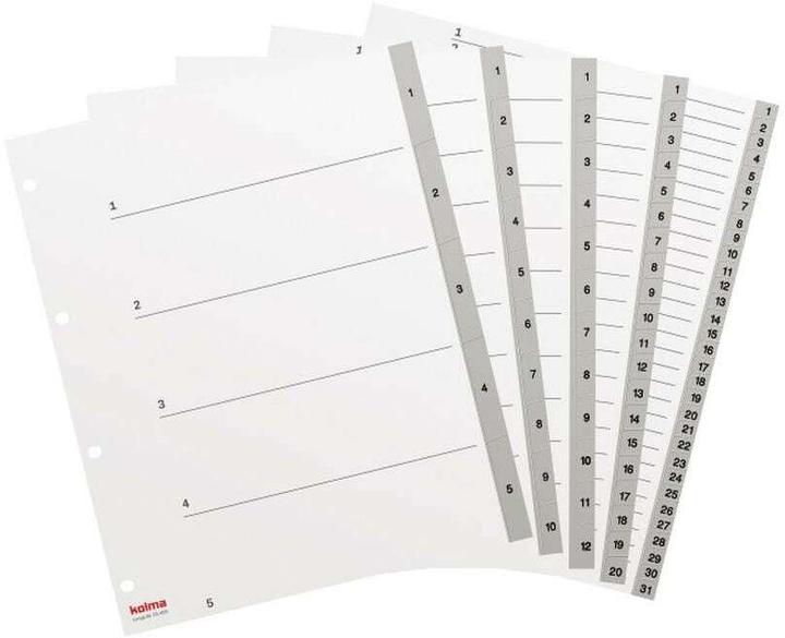 Produktbild Kolma Register A4 XL superstrong 1-5 5-teilig grau