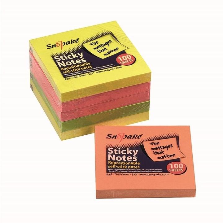 Immagine prodotto Snopake Sticky notes color neon mini 100 fogli 76mmx76mm (76 x 76 mm)