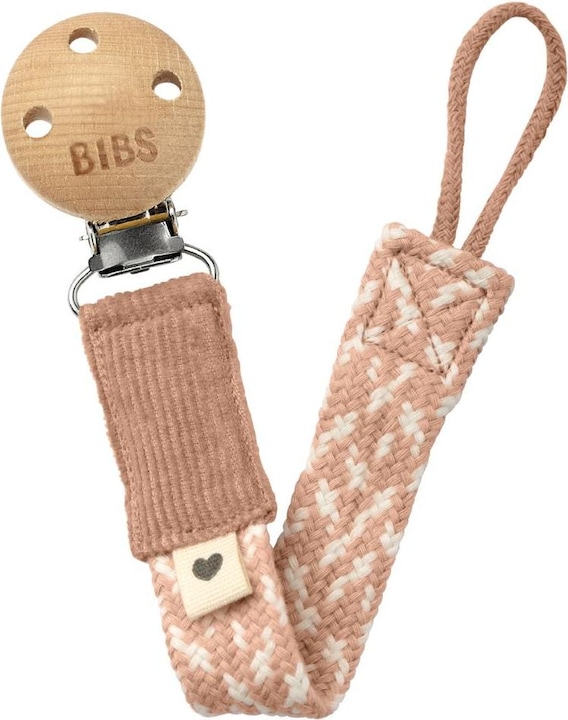 Actual product image Bibs Braided dummy chain, blush/ ivory (1 x, from birth)