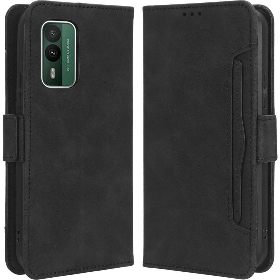 Cover-Discount Nokia XR21 - Etui mit vielen Kartenfächer schwarz (Nokia XR21), Smartphone Hülle, Schwarz