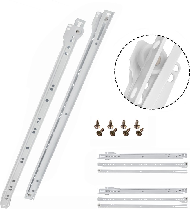 Actual product image Helpmate Rollschubführung 500 mm, Teilauszug, 1 Paar