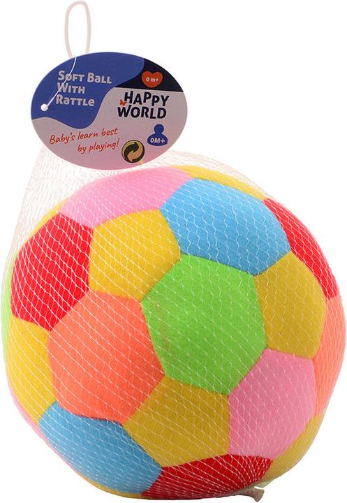 Actual product image Johntoy Happy World fabrics rattle ball