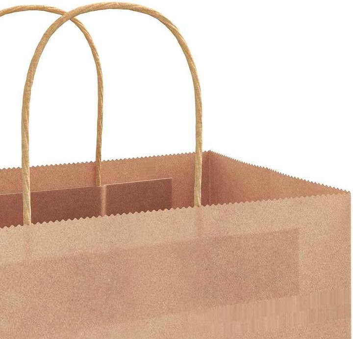 Produktbild VidaXL Kraftpapiertüten 250 Stk. mit Henkel Braun 45x17x48 cm Papiertüte (Geschenktüte, 250 x)