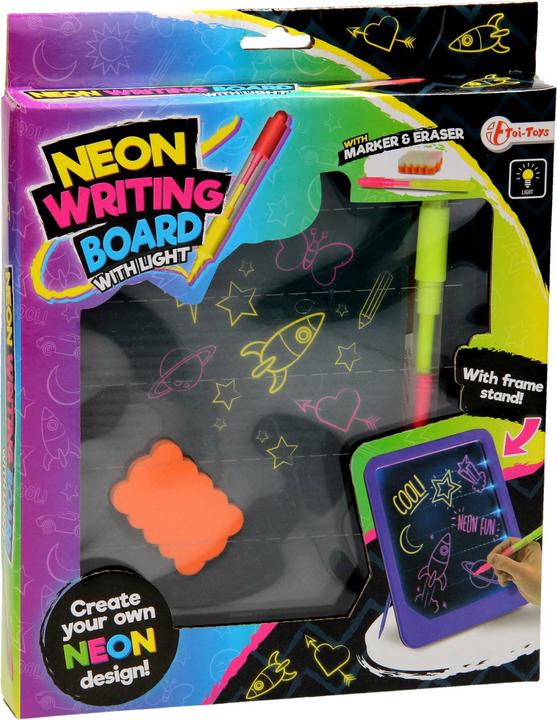 Toi-Toys Neon Glow drawing board with marker and sponge