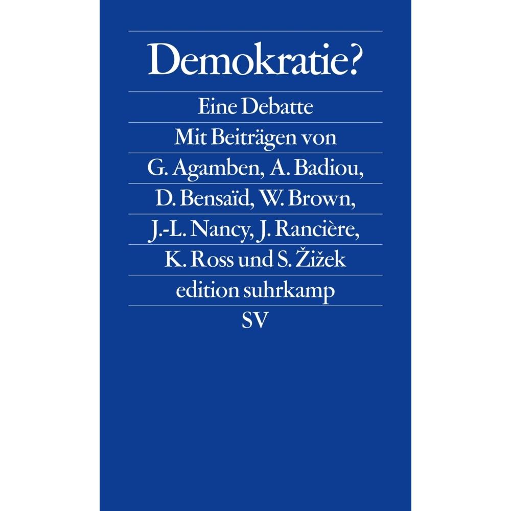 Thumbnail - Demokratie?, Sachbücher von Slavoj Zizek, Wendy Brown, Giorgio Agamben