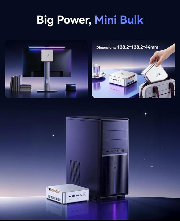 Produktbild NiPoGi Mini PC Hyper H2 mit Intel Core i5, 4K UHD, WiFi 6 (1000 GB, 32 GB)