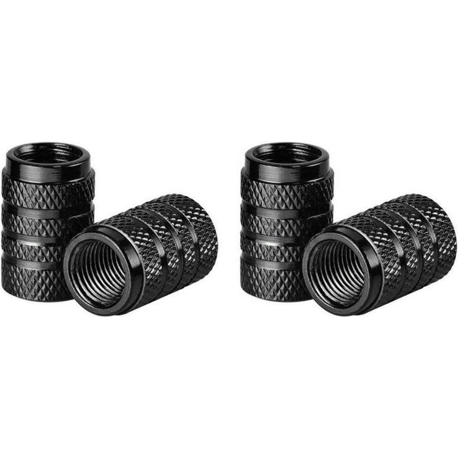 Thumbnail - JTI, Türstopper, 4x Ventilkappen für Auto, Aluminium - Schwarz (4 Stück)