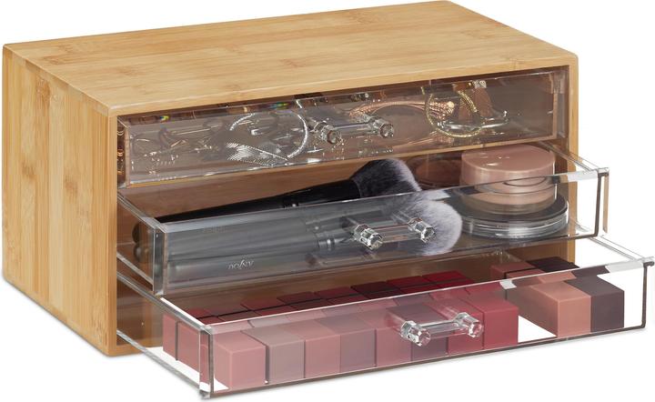Actual product image Relaxdays Bamboo Makeup Organiser