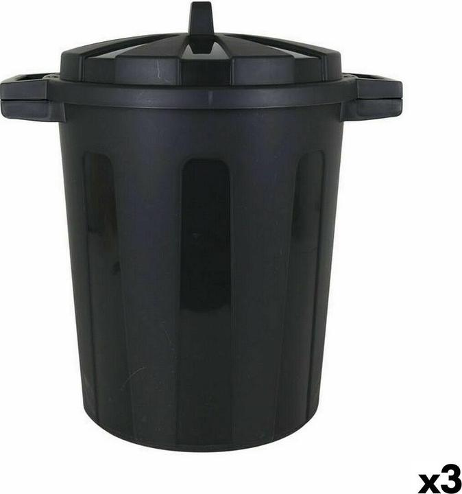 Image du produit DemoPectol Abfalleimer Dem 50 L Schwarz 55 x 41 x 54 cm (3 Stück) (50 l)
