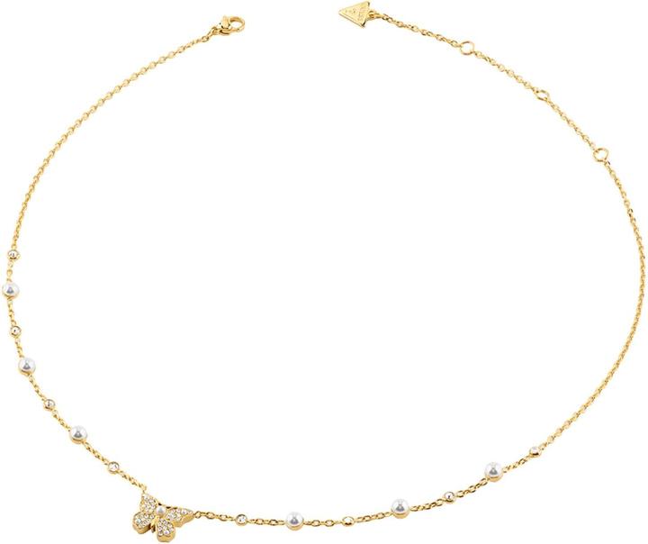 Actual product image Guess Borboleta 16-18" Pave Borboleta Necklace (Glass, Palladium, Stainless steel)