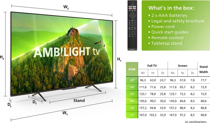 Image du produit Philips 50PUS8108/12 (50", PUS8108, LCD, 4K, 2023)