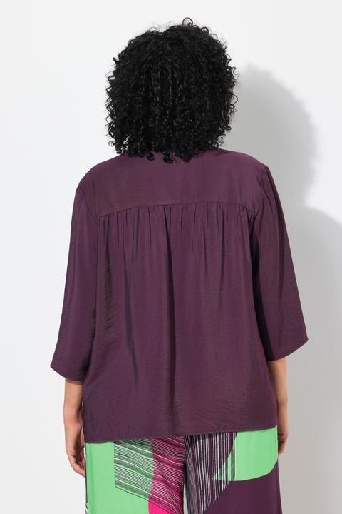 Immagine prodotto Ulla Popken Blusa dal taglio oversize con scollo a tunica e maniche a 3/4 (42, 44)