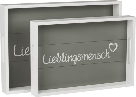 Produktbild Ootb Weisses Holz-Tablett, Lieblingsmensch