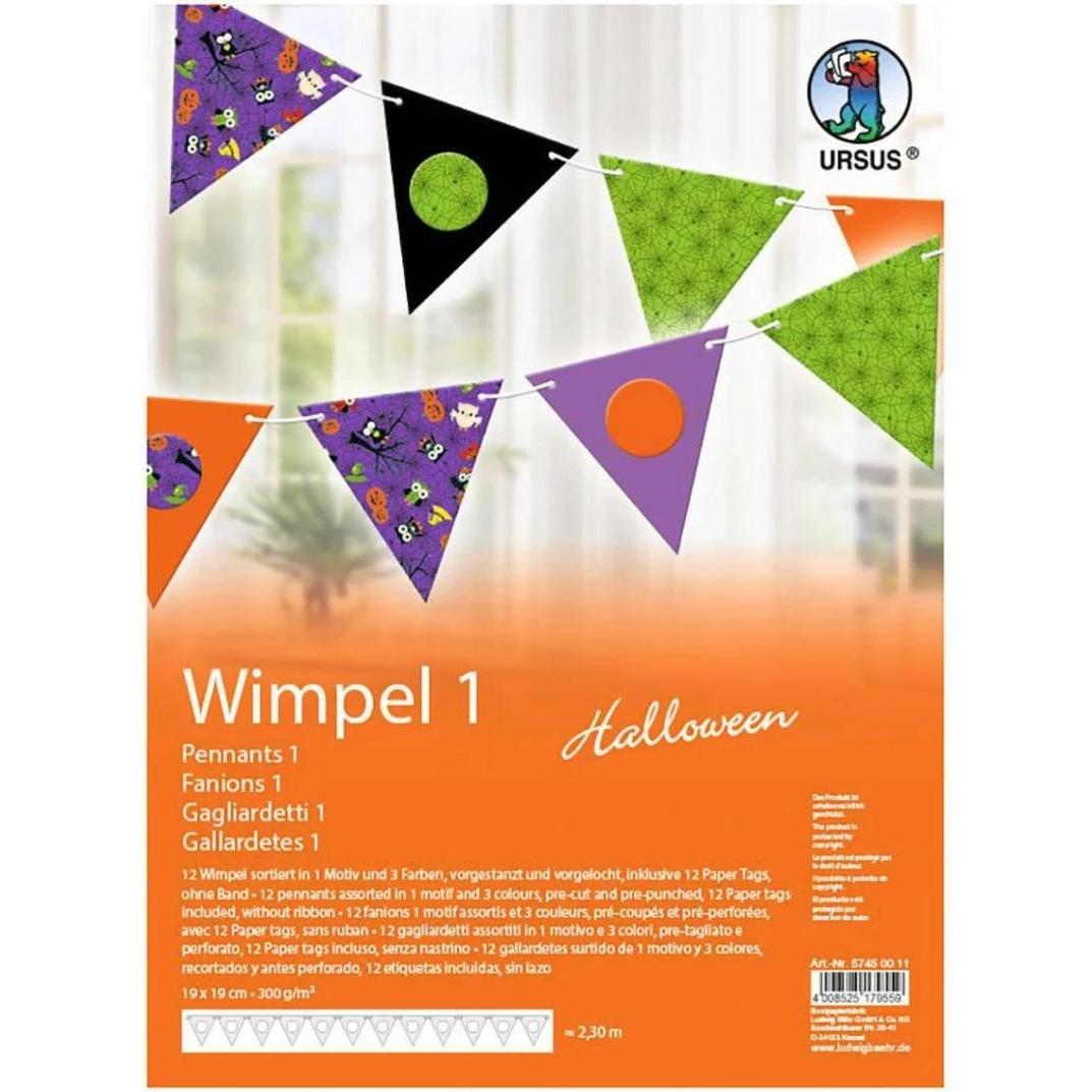 Ursus Bastelset Halloween 12 Wimpel, Dreieck
