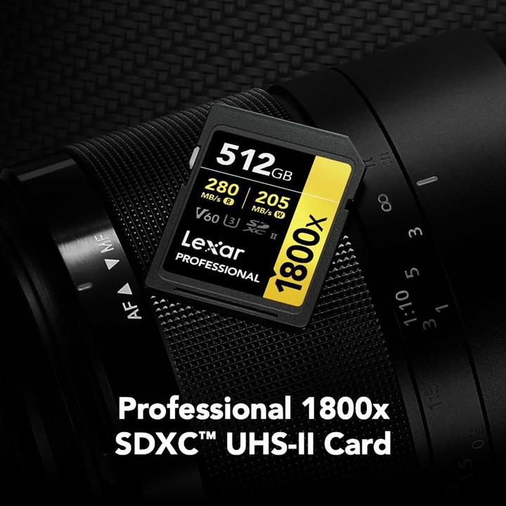 Actual product image Lexar Professional 1800x (512 GB, SDXC, U3, UHS-II)