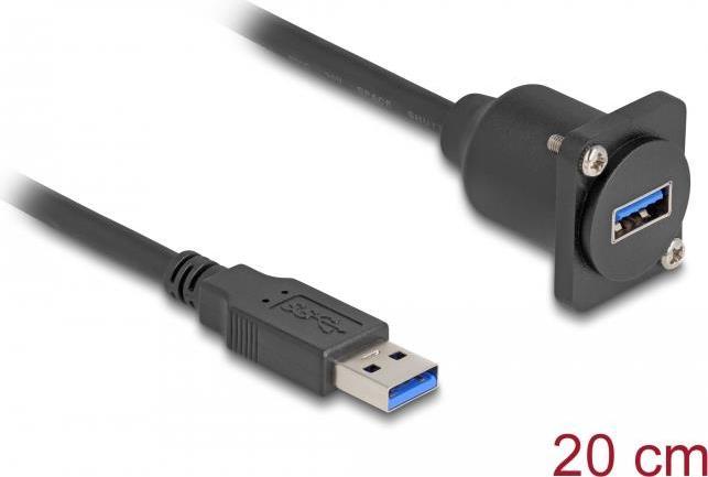 Produktbild Delock D-Typ USB 5 Gbps Kabel Typ-A Stecker zu Typ-A Buchse (0.20 m, USB 3.0)