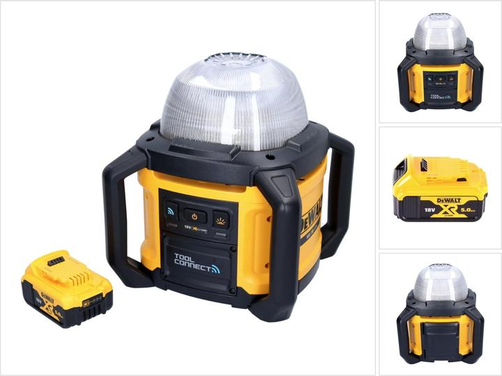 Produktbild DeWalt DCL 074 Akku Baustellenstrahler Strahler 18 V 5000 lm 4000 Kelvin + 1x Akku 5,0 Ah - ohne Lad (5000 lm)