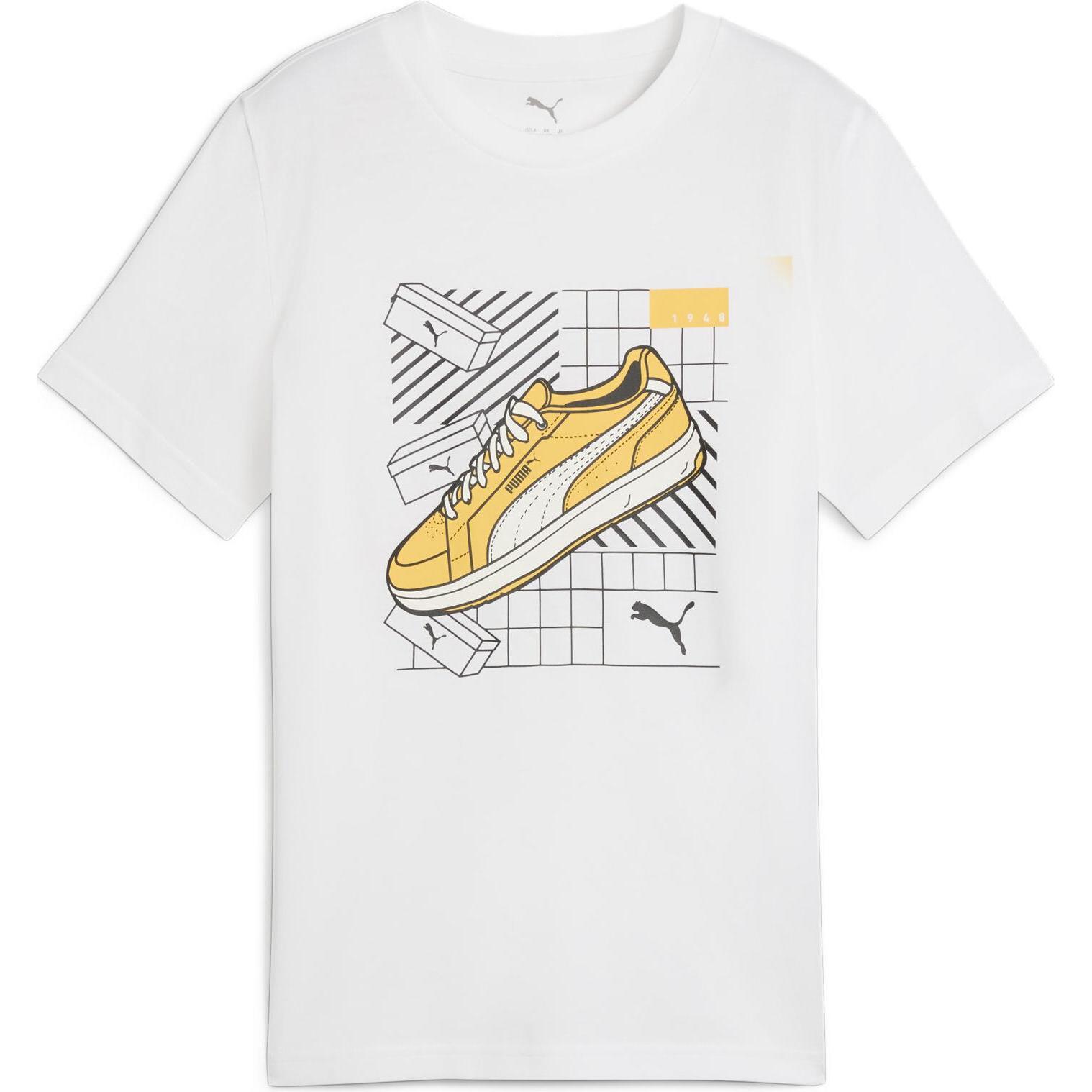 Puma, Jungen, Sportshirt, Graphics Tee Iv B (128), Weiss, 128