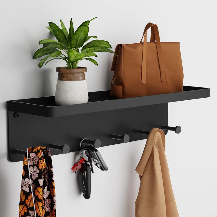 Niffgaff Schlüsselbrett mit Ablage und Haken für Flur