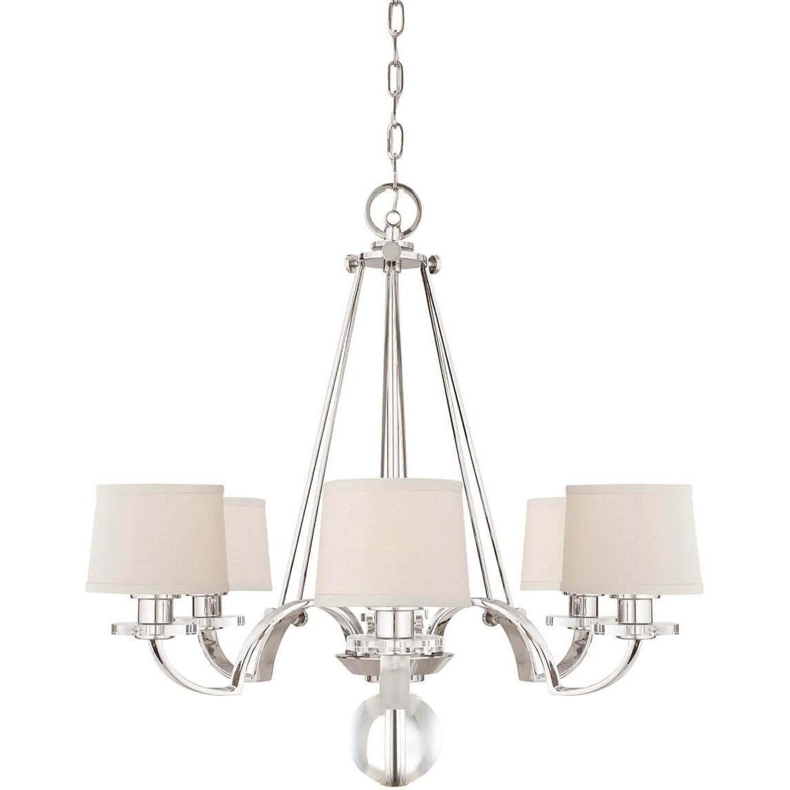 Elstead Lighting, Kronleuchter, Sutton Place Kronleuchter E27 6-fach Imperial Silber (78.70 cm)