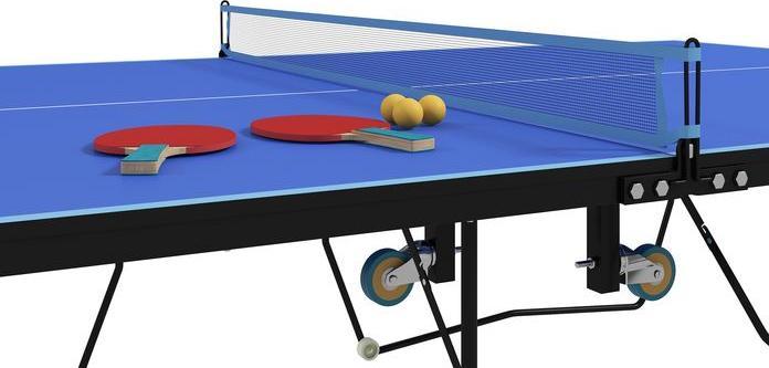 Image du produit Swisshandel24 Tischtennisplatte, Klappbar Tischtennistsich mit Netz, Rollen, Blau