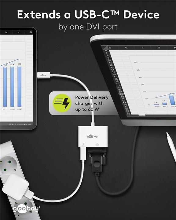 Produktbild Goobay USB Typ C — DVI (USB Typ-C, 19 cm)