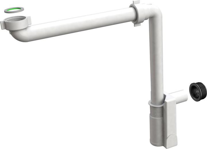 Diaqua Sifone lavabo ingombo ridotte bianco, con guarn. ad innesto (Connettore sifone, 1 1/4")