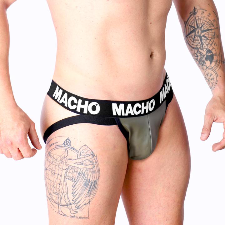 Actual product image Macho Underwear Macho - Mx27gr Jock Grey Beige Leather XL (XL)