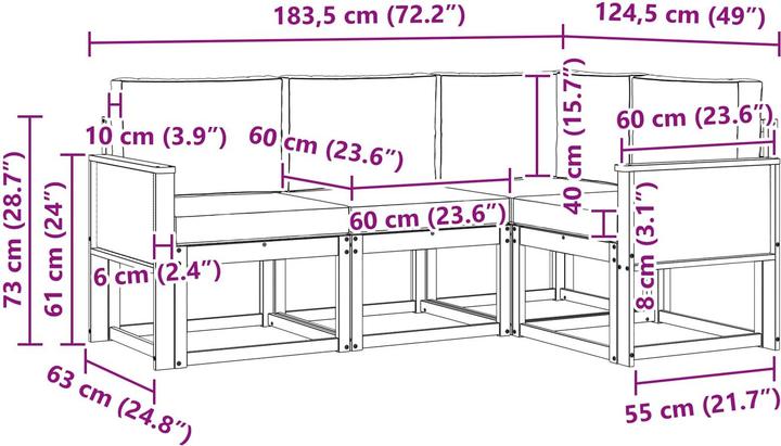Produktbild vidaXL Outdoor-Sofa