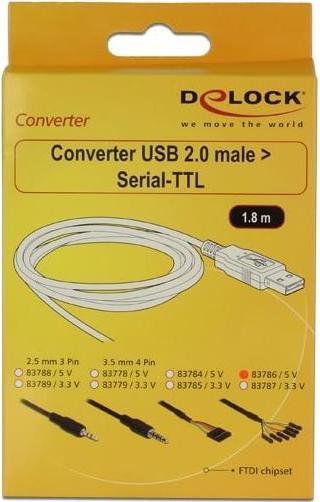 Produktbild Delock USB Stecker > TTL 6 Pin Pin Header Buchse einzeln 5V