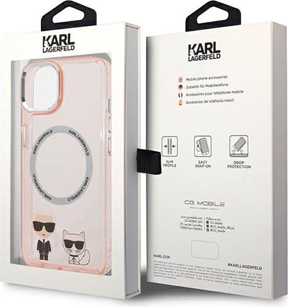 Produktbild Karl Lagerfeld KLHMP14MHKCP iPhone 14 Plus 6.7 "hardcase pink / pink Karl & Choupette Alumi (Apple iPhone 14 Plus)