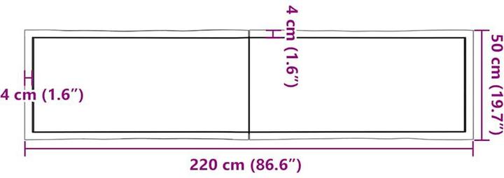 Produktbild vidaXL Tischplatte (220 x 50 cm)