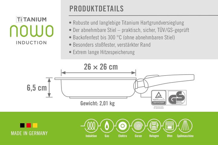 Immagine prodotto Woll 1626IL Padella fusa, alluminio fuso, nero (26 cm, Padella per friggere, Alluminio, Ghisa)