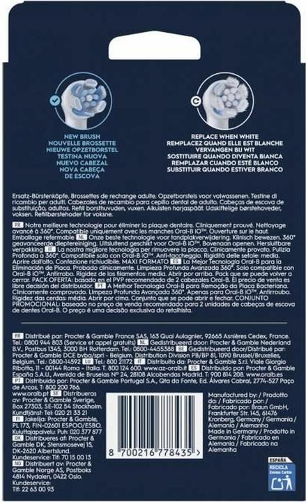 Immagine prodotto Oral-B Oral B - iO Series Ultimate Clean Replacement Brush Heads - White - 8 count (8 x)