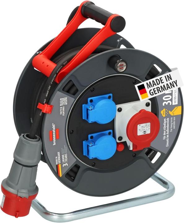 Produktbild Brennenstuhl CEE Kabelhaspel 30m IP44 für dauerhaften Ausseneinsatz mit Sicherheitsfunktionen (30 m)