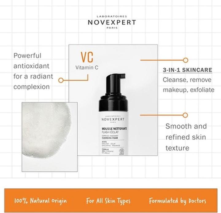 Actual product image Novexpert Mousse Nettoyant Éclat (Cleansing Foam, 150 ml)