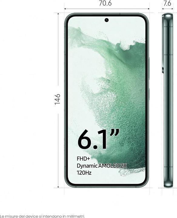 Produktbild Samsung Galaxy S22 (256 GB, Green, 6.10", Dual SIM, 5G)