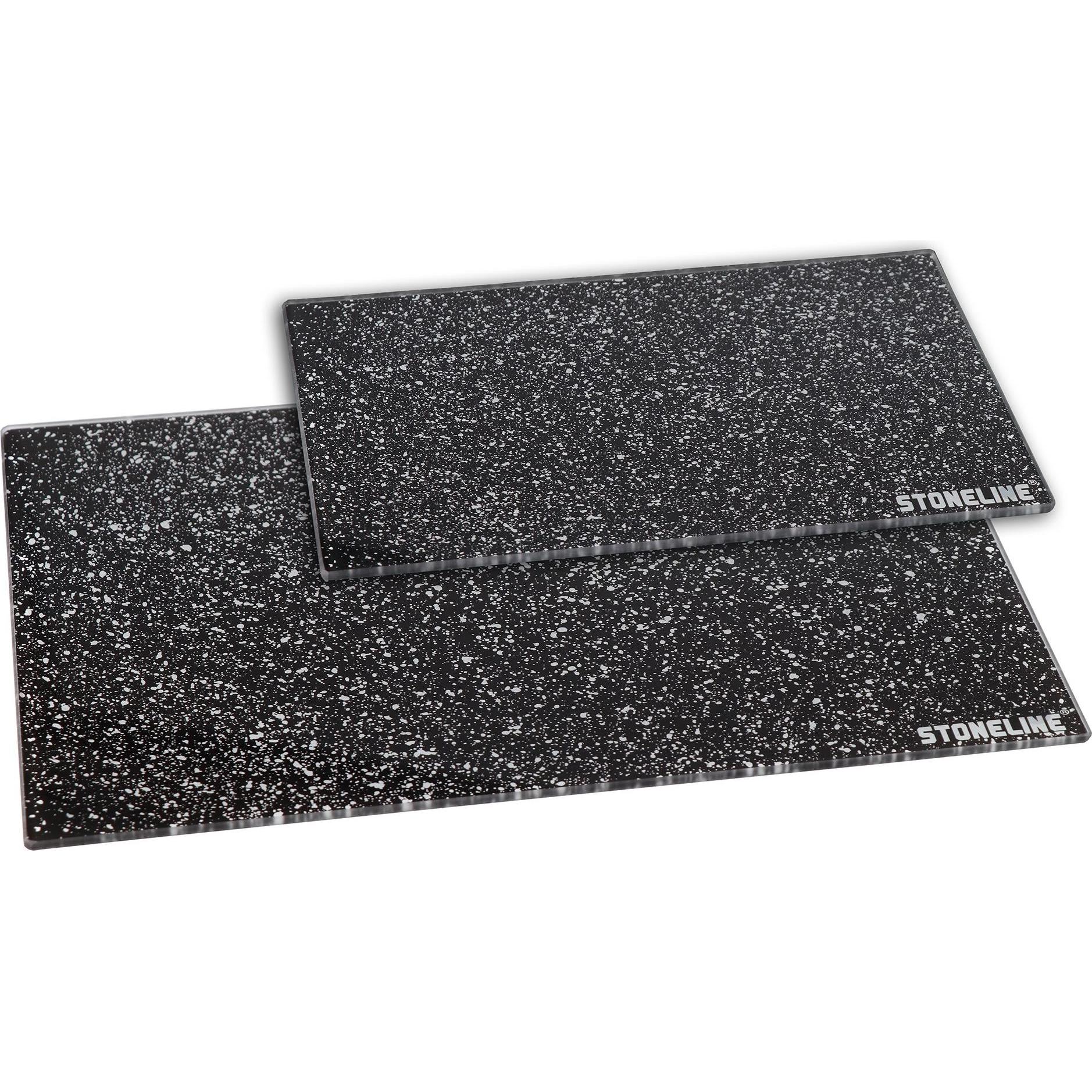 Stoneline Glasschneideplatten-Set, 2-tlg., Schneidebrett, Schwarz
