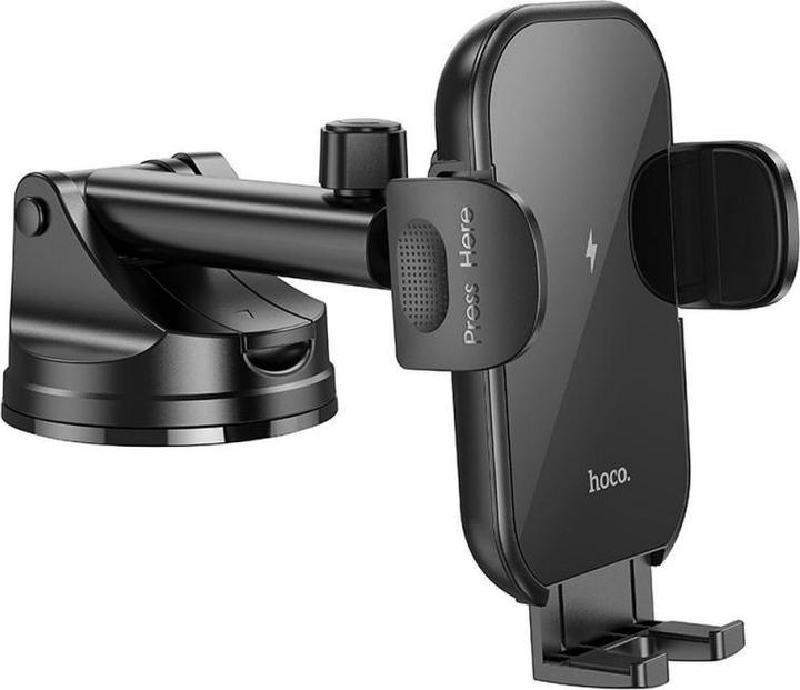 Produktbild Hoco - Car Holder with Wireless Charging Journey (HW5) - for Dashboard and Windshield, 15W - Black