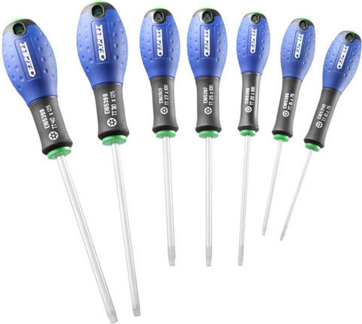 Jeu De 7 Tournevis - Tampertorx (Cross recess, Port)