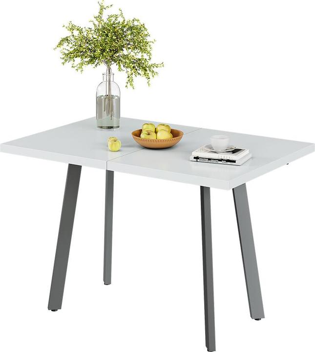 Actual product image Vicco Dining table Tisko, White/Grey, 160 x 80 cm with extendable table top (120 x 80 x 76 cm)