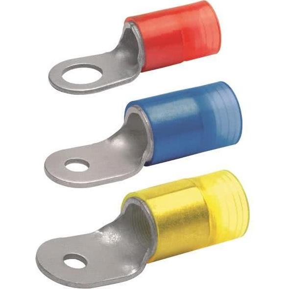 Klauke, Kabelverbindung, Isolierter Quetschkabelschuh 6525 10qmm galv. verzinkt Ringform rot