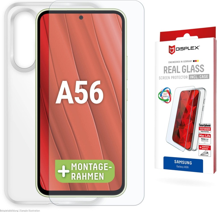 Actual product image Displex Real Glass + Case (1 Piece, Samsung Galaxy A56)