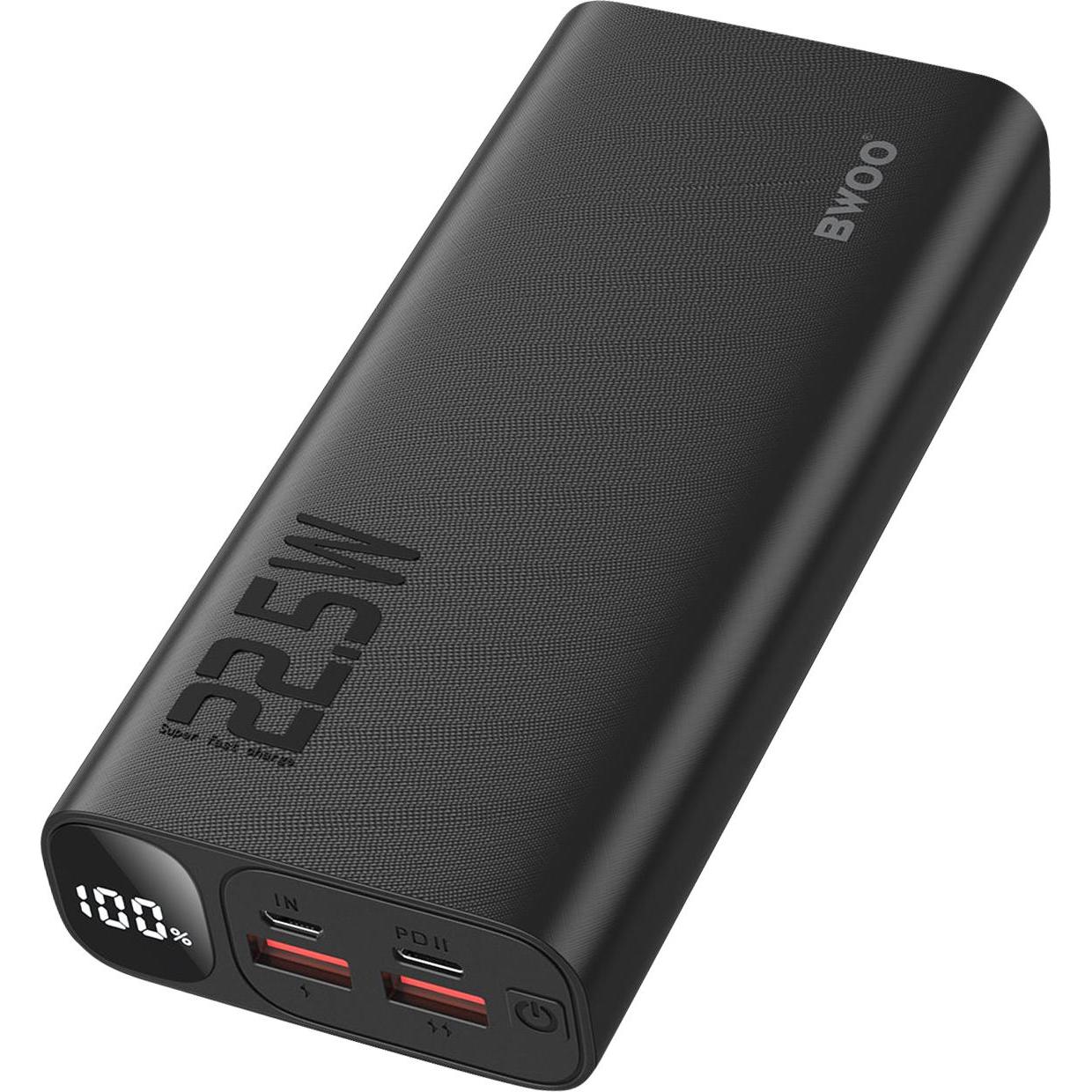 Bwoo 20W 20000 mAh power bank with LCD screen, black (20000 mAh, 22.50 W), Powerbank, Nero