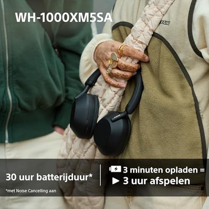 Immagine prodotto Sony WH-1000XM5SA con custodia morbida (NC, 30 h, Cablato, Senza fili)