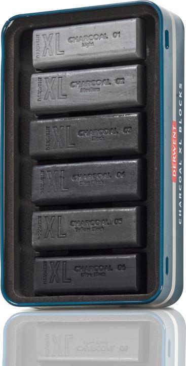 Produktbild Derwent Charcoal Xl Blocks Tin Of 6 (601069) (6 x)