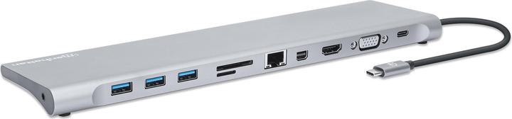 Manhattan Station d'accueil USB-C PD 11 en 1 avec MST pour trois moniteurs (USB-C, 4 Ports)