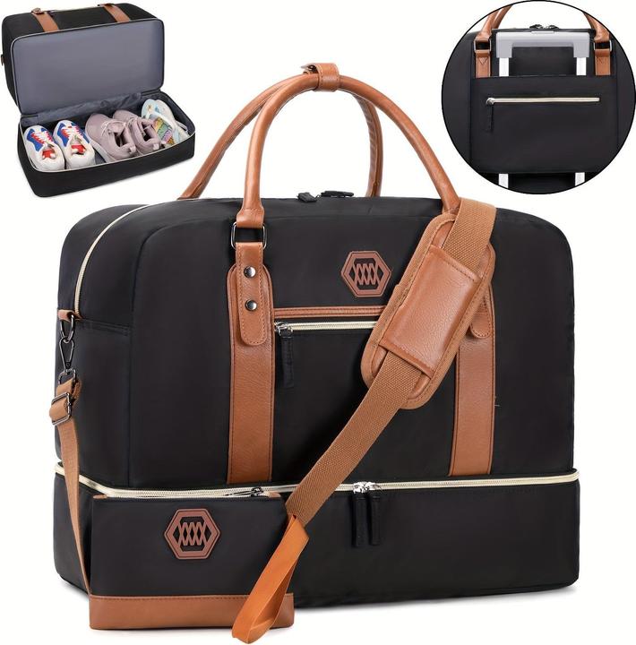 Image du produit Only-Bags.Store Sac de voyage avec compartiment à chaussures, sac de week-end sportif, sac de nuit avec